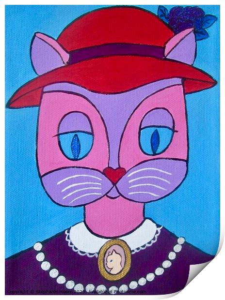 Old Woman Cat Print by Stephanie Moore