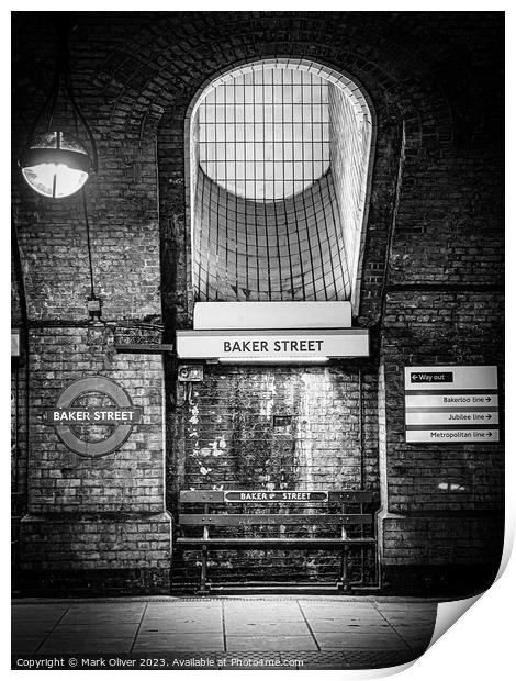 Baker Street Tube Station Print by Mark Oliver