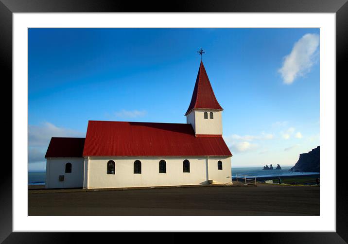 Vik Church Iceland Framed Mounted Print by Tony Bishop