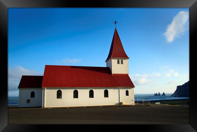 Vik Church Iceland Framed Print by Tony Bishop