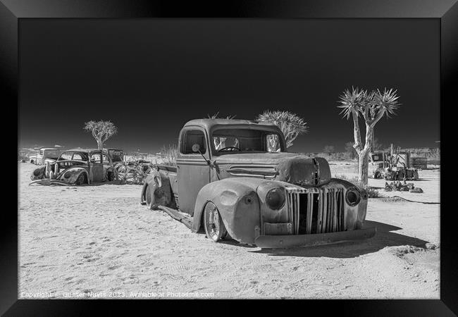 Abandoned car in Namibia Framed Print by Gunter Nuyts
