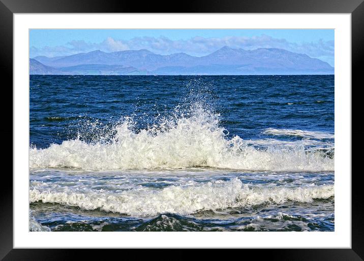 Ayrshire waves to Arran Framed Mounted Print by Allan Durward Photography