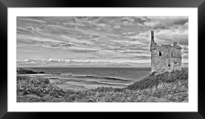 Isle of Arran and Greenan Castle Ayr, Scotland. Framed Mounted Print by Allan Durward Photography
