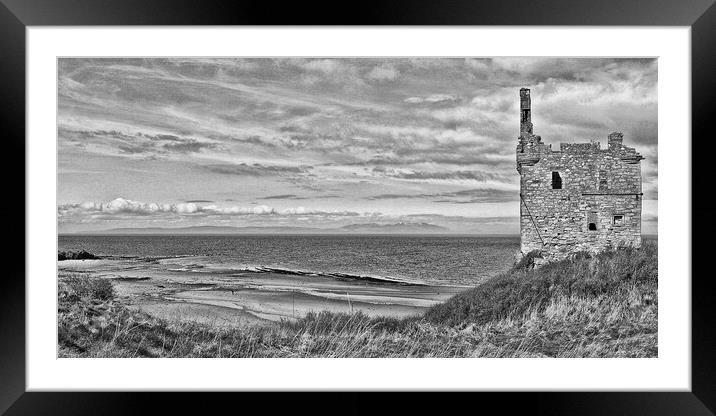 Greenan Castle, Ayrshire coast, and Arran Framed Mounted Print by Allan Durward Photography