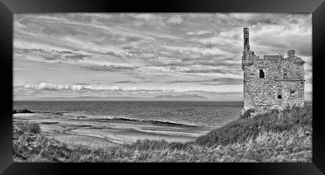 Greenan Castle, Ayrshire coast, and Arran Framed Print by Allan Durward Photography