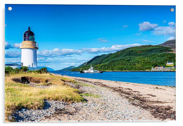 Corran Point Lighthouse  Acrylic by Valerie Paterson