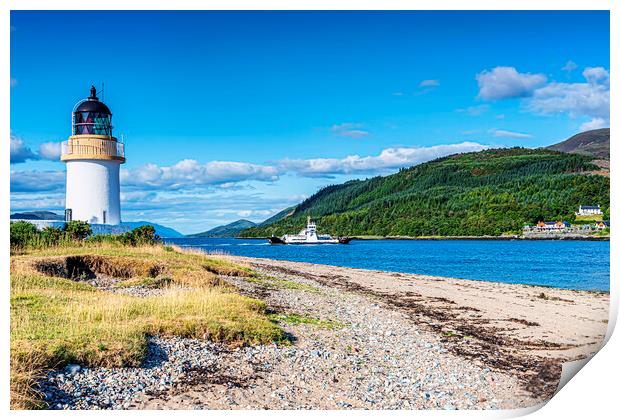 Corran Point Lighthouse  Print by Valerie Paterson