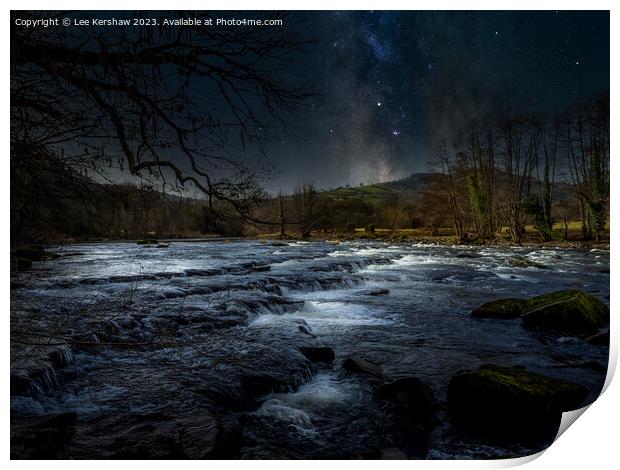 "Torrential Beauty: A Nighttime Symphony" Print by Lee Kershaw