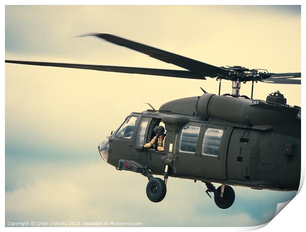United States military helicopter Print by Cristi Croitoru