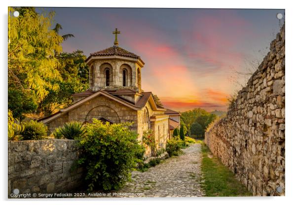 Saint Petka Church in Belgrade Acrylic by Sergey Fedoskin