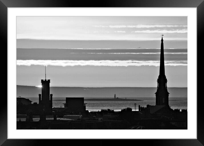 Ayr town centre at sunset Framed Mounted Print by Allan Durward Photography