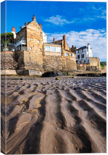 Ripples in the sand, Robin Hoods Bay Canvas Print by Tim Hill