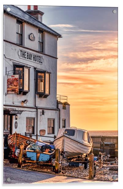 The Bay Hotel Robin Hoods Bay Acrylic by Tim Hill