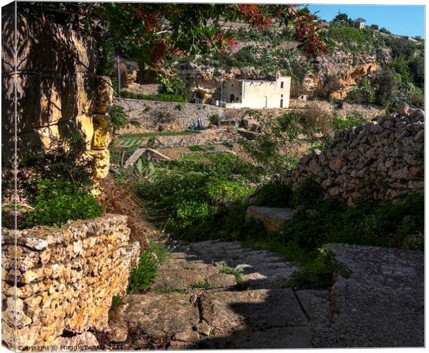 A small Chapel in the Valley of Gozo. Canvas Print by Maggie Bajada