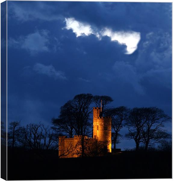 Tawstock Tower and Castle at Night Canvas Print by Mike Gorton