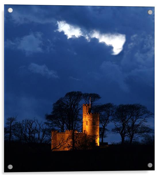 Tawstock Tower and Castle at Night Acrylic by Mike Gorton