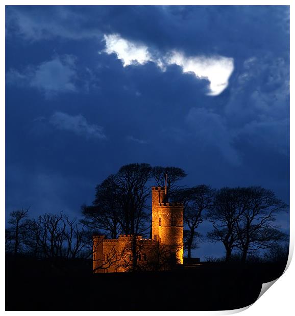 Tawstock Tower and Castle at Night Print by Mike Gorton