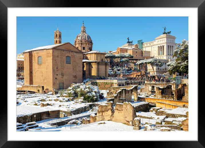 Rome, Italy 26th February 2018 Buran, a freezing wind from Siber Framed Mounted Print by Fabrizio Troiani