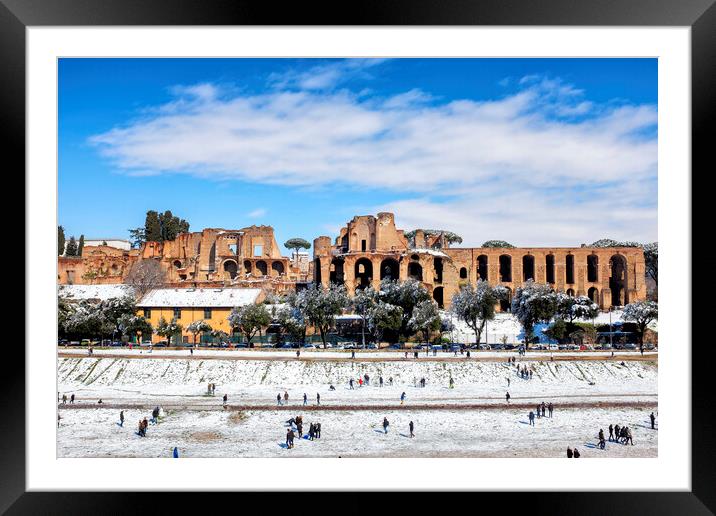 Rome, Italy 26th February 2018 Buran, a freezing wind from Siber Framed Mounted Print by Fabrizio Troiani