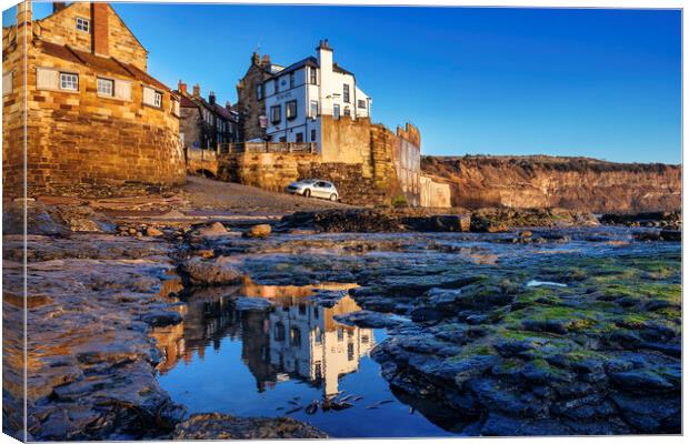 Captivating Reflections of Robin Hoods Bay Canvas Print by Tim Hill