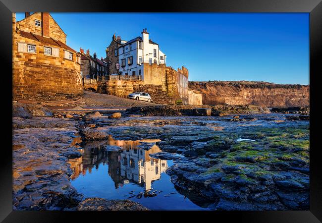 Captivating Reflections of Robin Hoods Bay Framed Print by Tim Hill