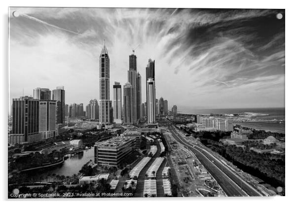UAE Dubai Sheikh Zayed road skyscrapers offices condominiums  Acrylic by Spotmatik 