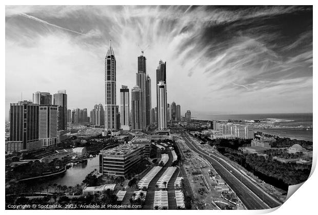 UAE Dubai Sheikh Zayed road skyscrapers offices condominiums  Print by Spotmatik 
