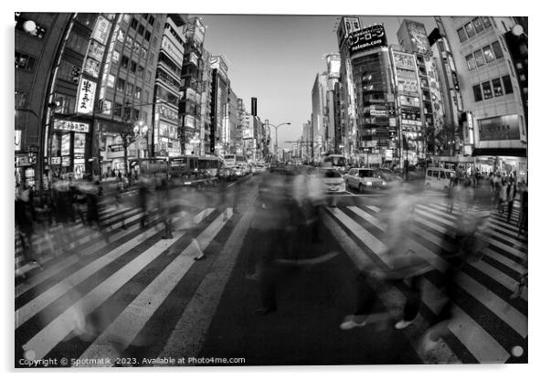 Tokyo Japan Ginza Shibuya district people pedestrian crossing  Acrylic by Spotmatik 