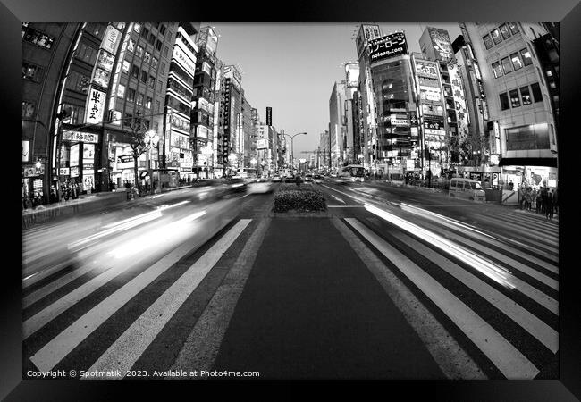 Tokyo Japan Ginza Shibuya district people pedestrian crossing  Framed Print by Spotmatik 