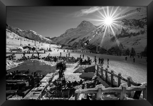 Ski resort France Alps sport recreation outdoors travel Framed Print by Spotmatik 