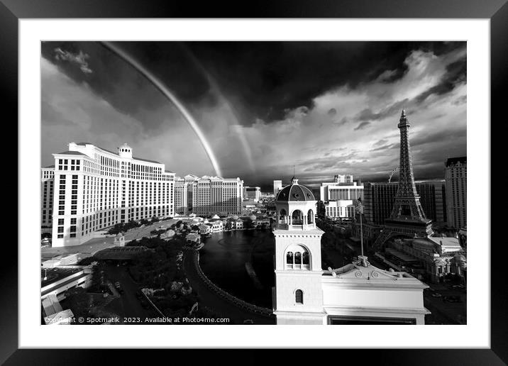 Bellagio Resort Hotel Las Vegas Strip Nevada USA Framed Mounted Print by Spotmatik 