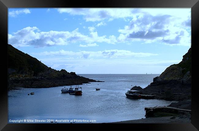 Polperro Harbour Entrance Framed Print by Mike Streeter