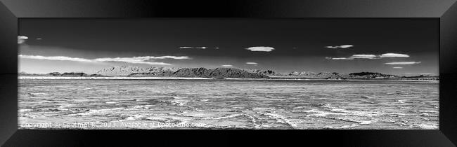 Panoramic view of the Salton sea California America Framed Print by Spotmatik 