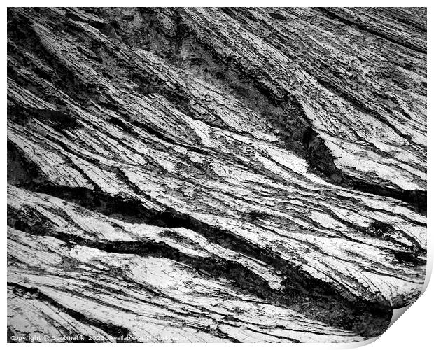 Ijen Indonesia hardened lava on rocky mountain slopes Print by Spotmatik 