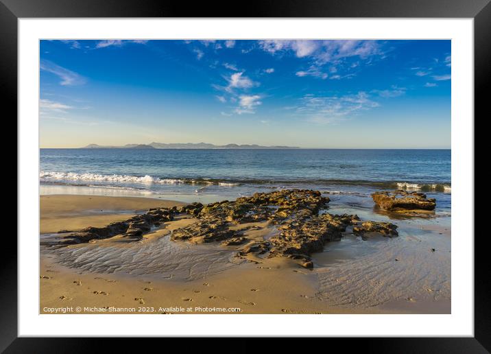 Rock formations on Playa Mujeres, one of Papagayo' Framed Mounted Print by Michael Shannon