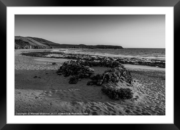 Wind Shelter, Playa Caleta del Congrio, Papagayo,  Framed Mounted Print by Michael Shannon