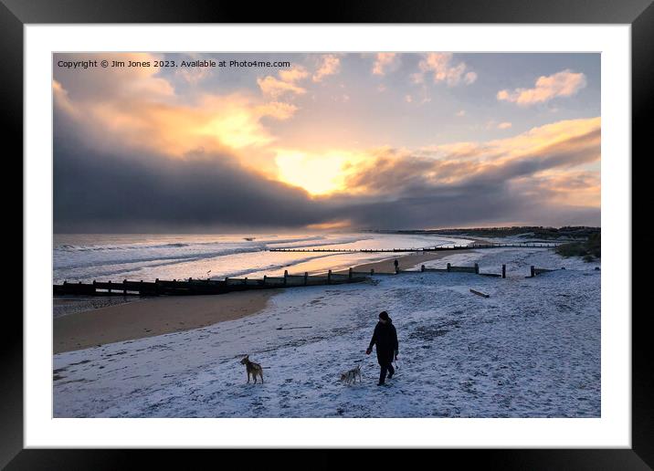 Winter on the beach Framed Mounted Print by Jim Jones