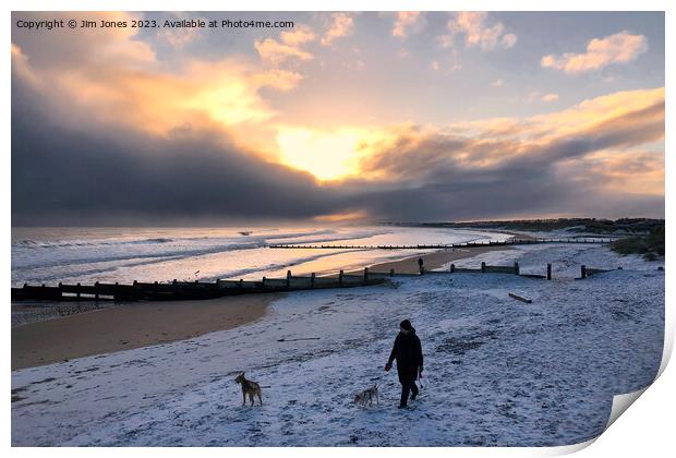 Winter on the beach Print by Jim Jones