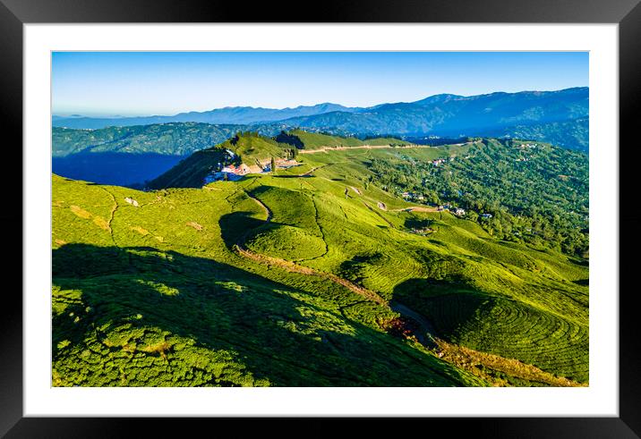 A view of a lush green hillside Framed Mounted Print by Ambir Tolang