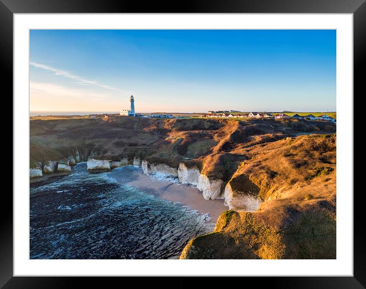 Majestic Sunrise over Flamborough Head Lighthouse Framed Mounted Print by Tim Hill