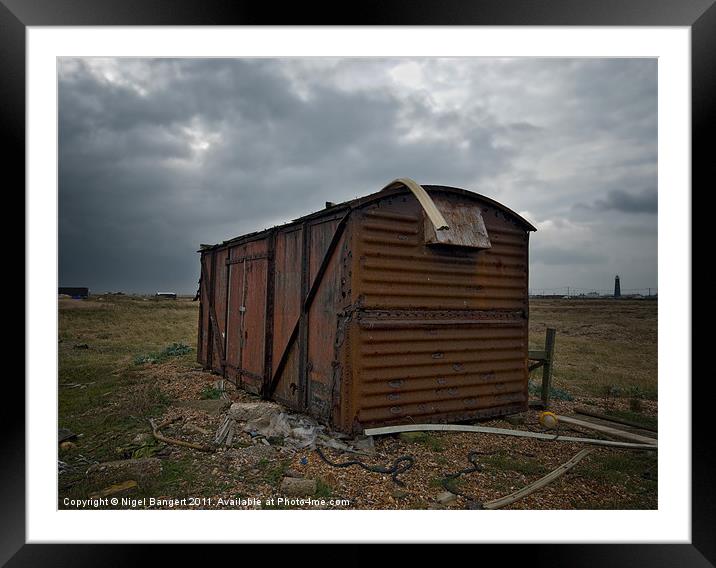 Railway Carriage at Dungeness Framed Mounted Print by Nigel Bangert