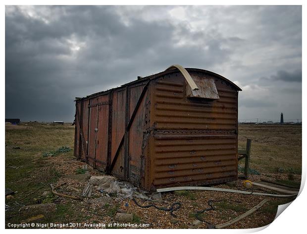 Railway Carriage at Dungeness Print by Nigel Bangert