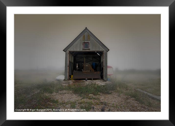 Bulldozer Shed at Dungeness Framed Mounted Print by Nigel Bangert