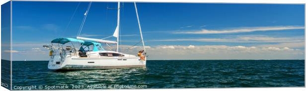 Panoramic Luxury yacht sailing in tropical seas on vacation Canvas Print by Spotmatik 