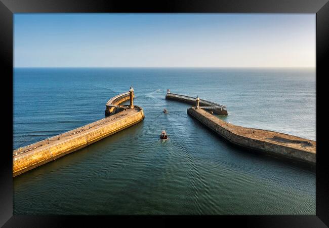 Whitby Harbour Entrance Framed Print by Tim Hill