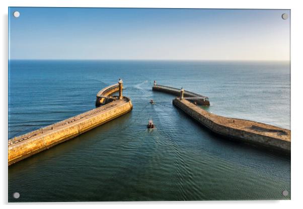 Whitby Harbour Entrance Acrylic by Tim Hill
