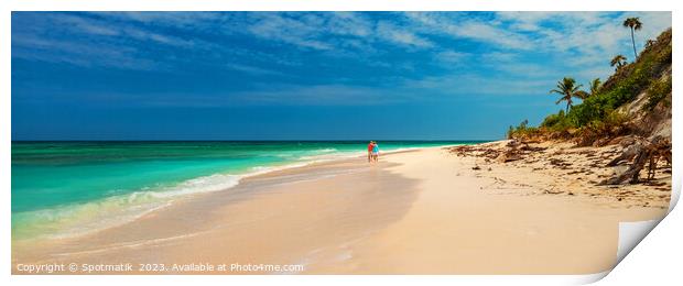 Panoramic Bahamas tourist resort for romantic beach vacations Print by Spotmatik 