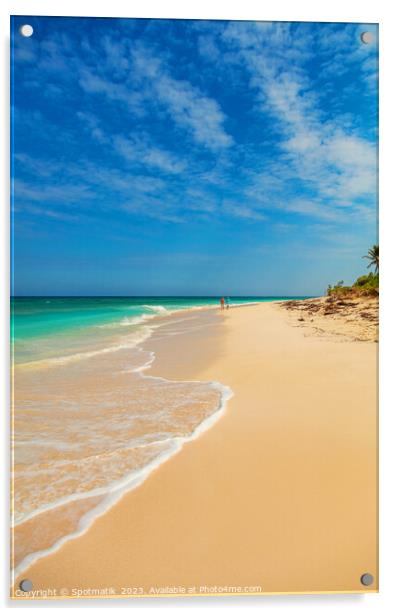 Tropical ocean waves on paradise island beach Bahamas Acrylic by Spotmatik 