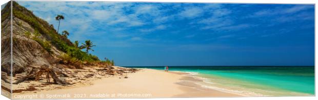 Panoramic paradise island travel destination in the Bahamas Canvas Print by Spotmatik 