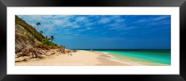 Panoramic paradise island travel destination in the Bahamas Framed Mounted Print by Spotmatik 